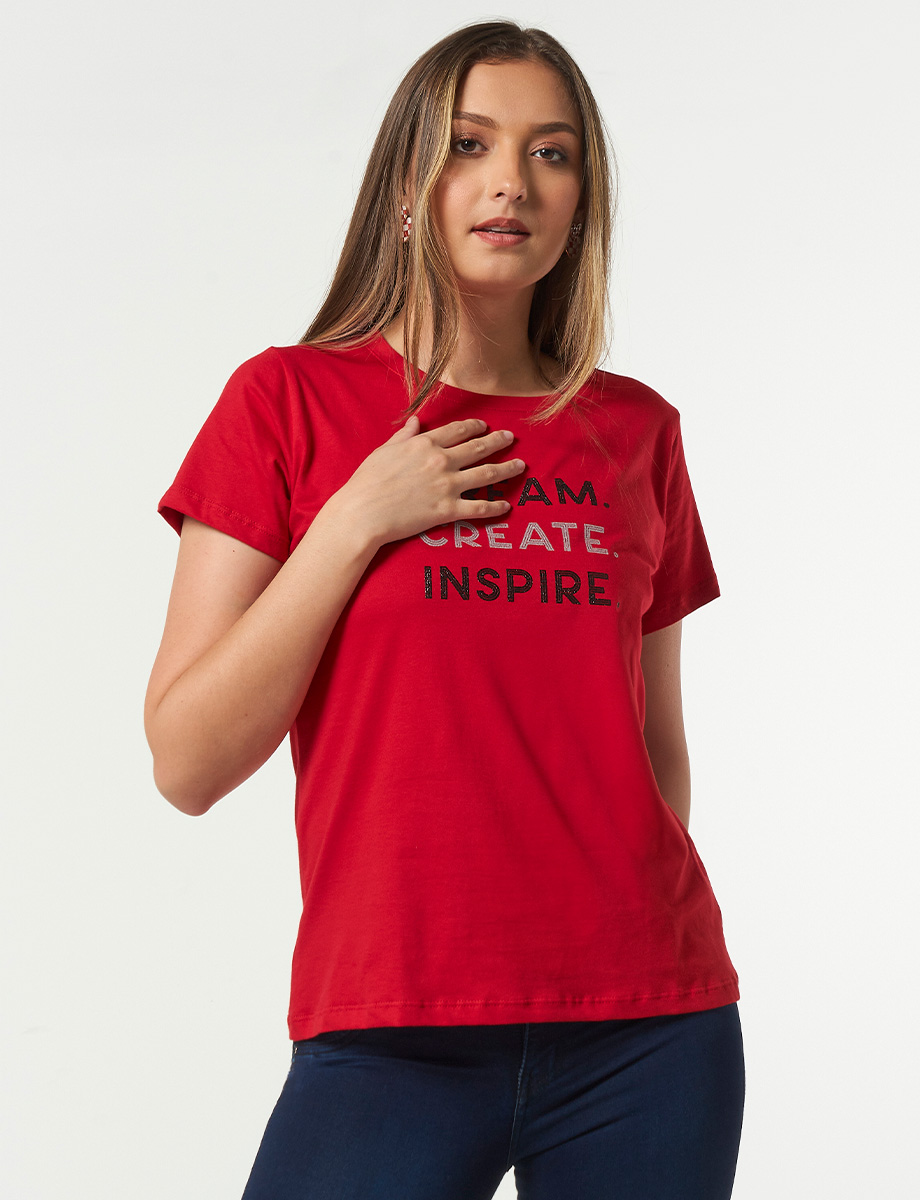 Camiseta Estampada Roja