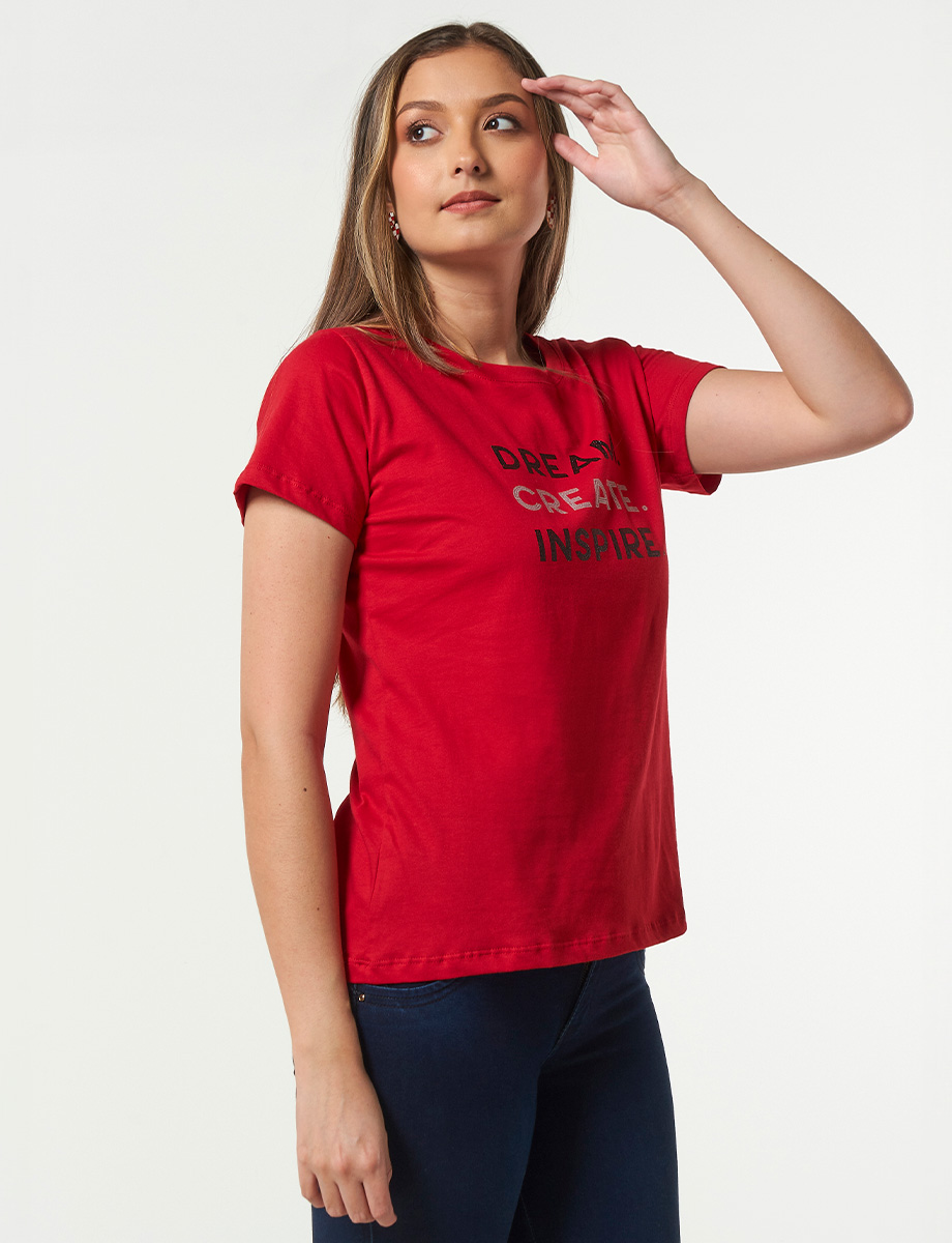 Camiseta Estampada Roja