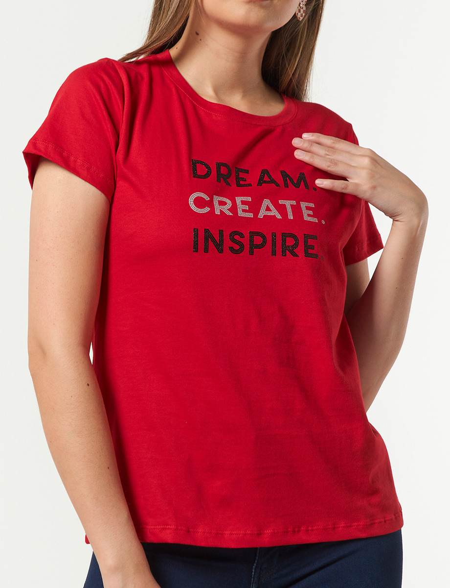 Camiseta Estampada Roja