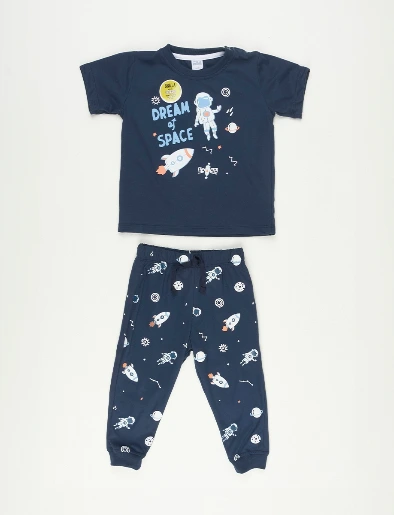 Pijama Camiseta + Pantalón Astronauta Azul marino
