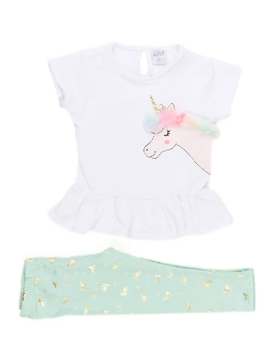 Conjunto Camiseta + Legging Unicornio