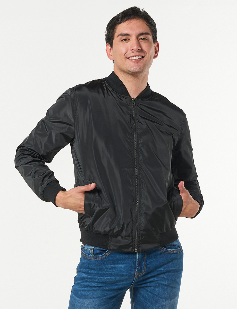Chompa Chompa Bomber Nylon Negra | CHAQUETAS Y ABRIGOS | CHOMPAS Y CHAQUETAS ...