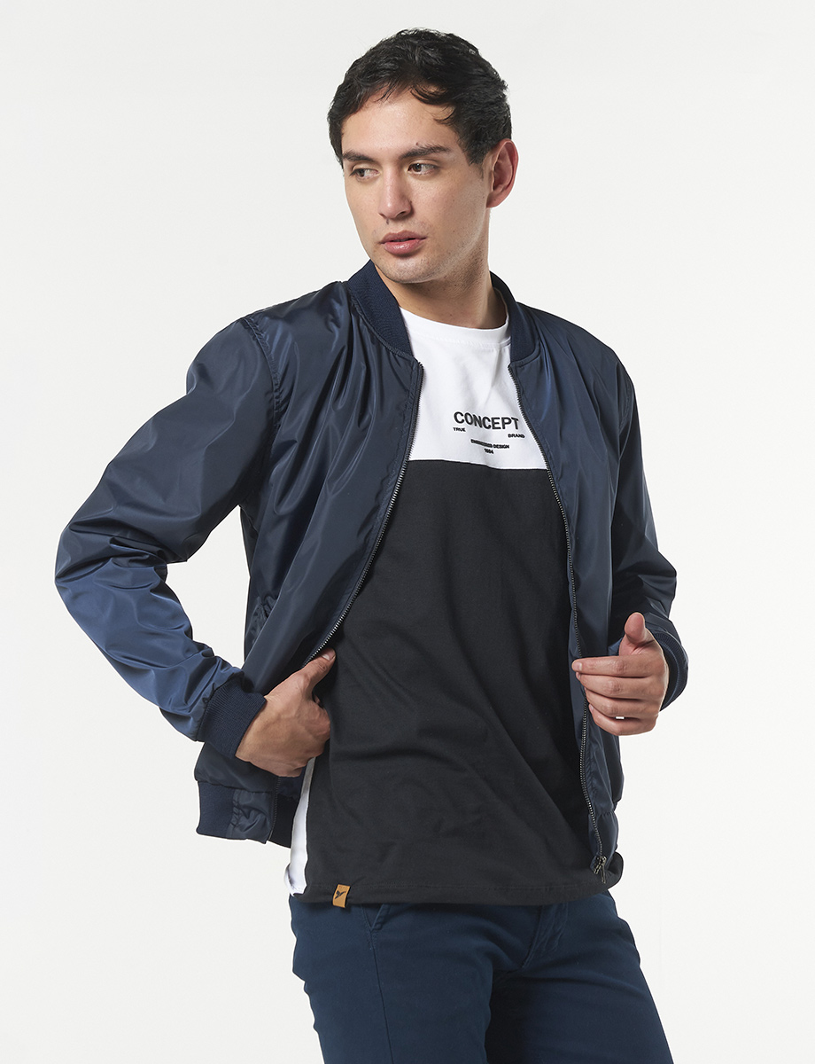 Chompa Bomber Azul Marino