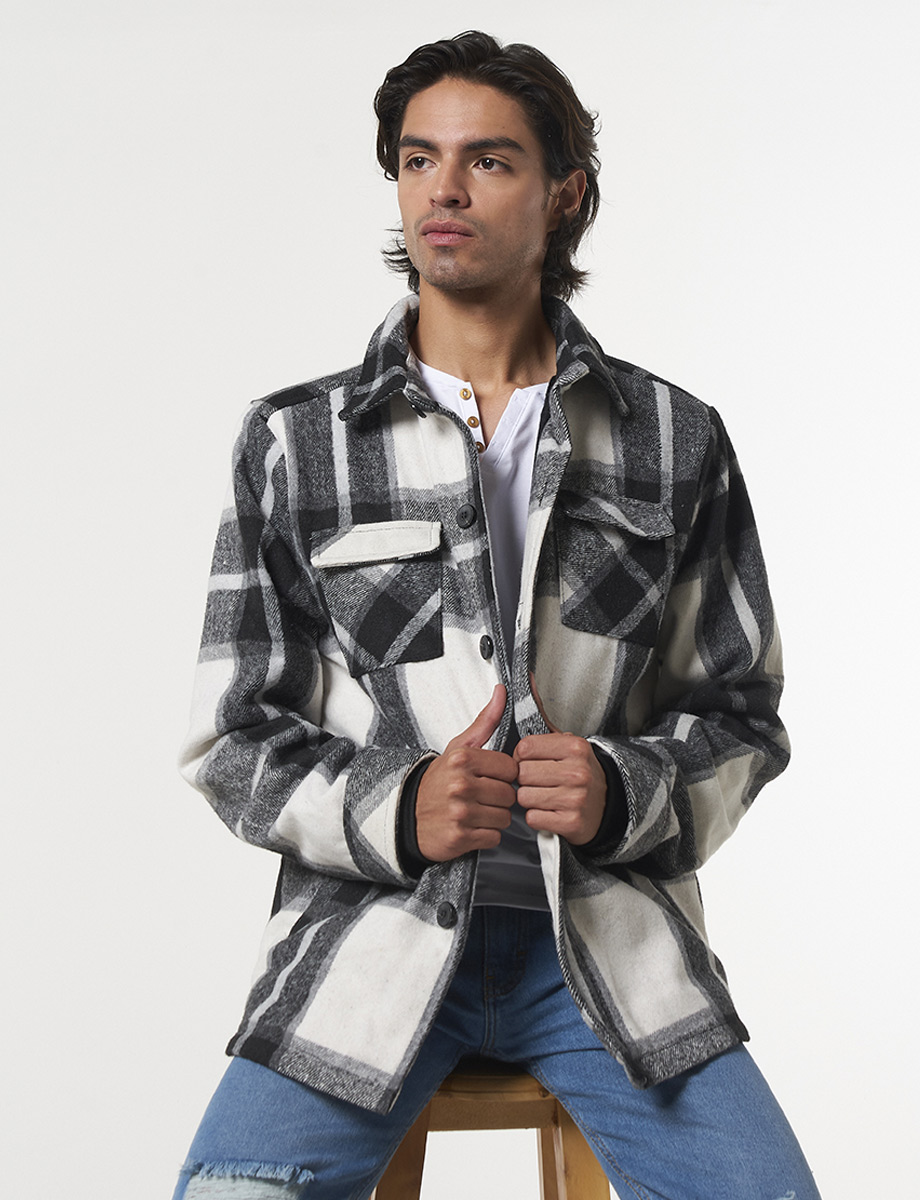 Chaqueta Cuadros Gris