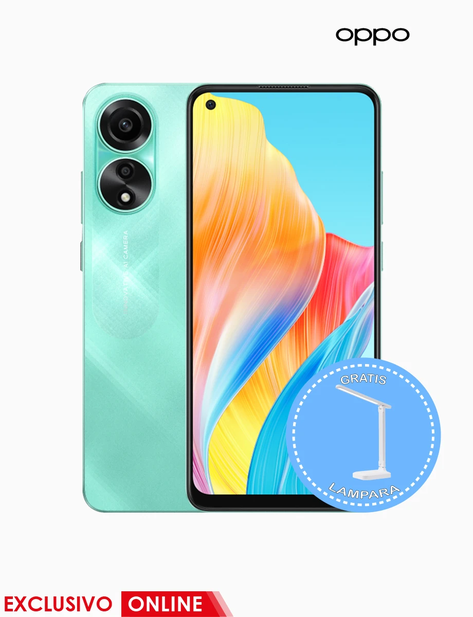 Celular A78 de 256GB y RAM 16GB (8GB + 8GB) Verde | Oppo + Gratis Lámpara de Escritorio