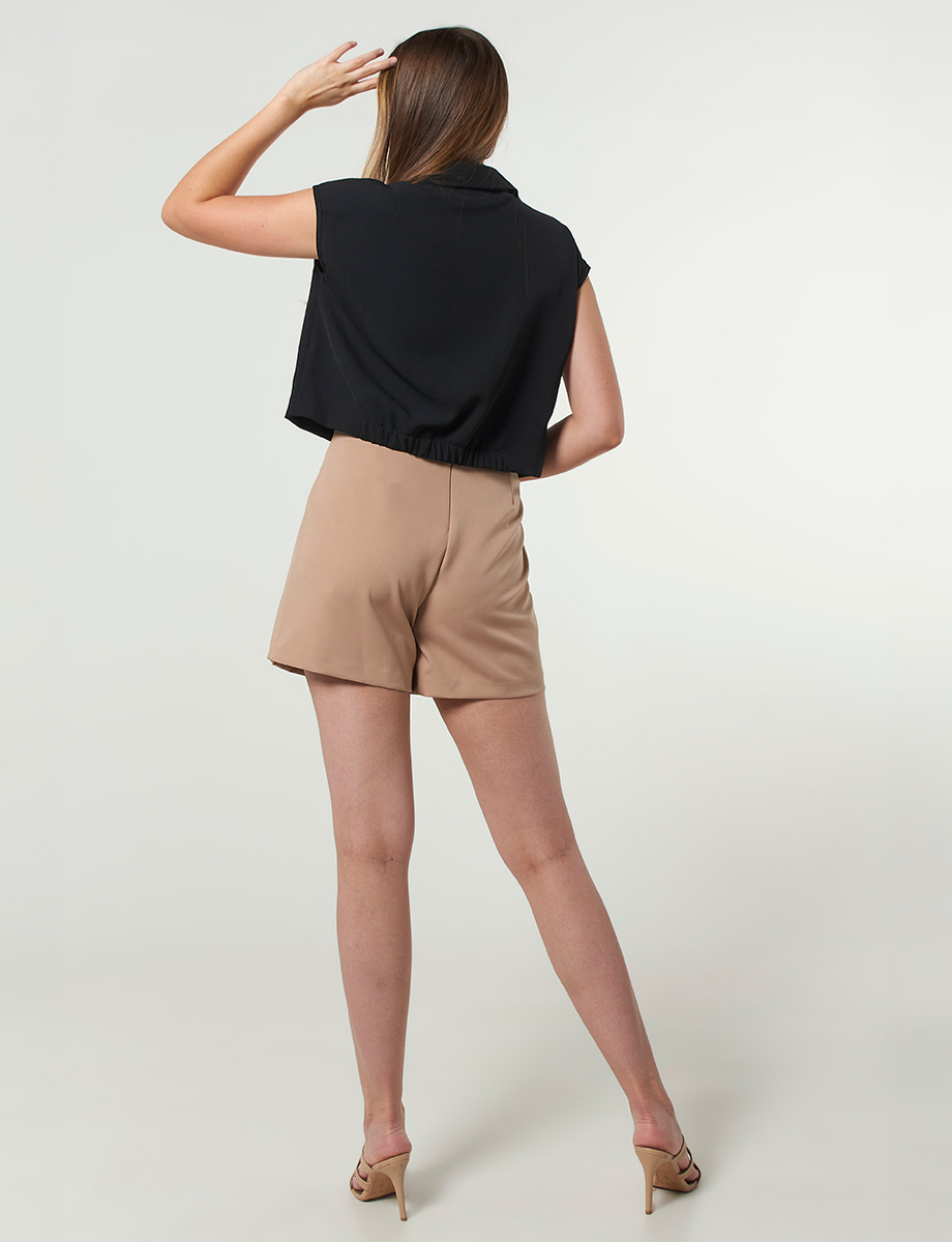 Falda/Short con Botones Habano