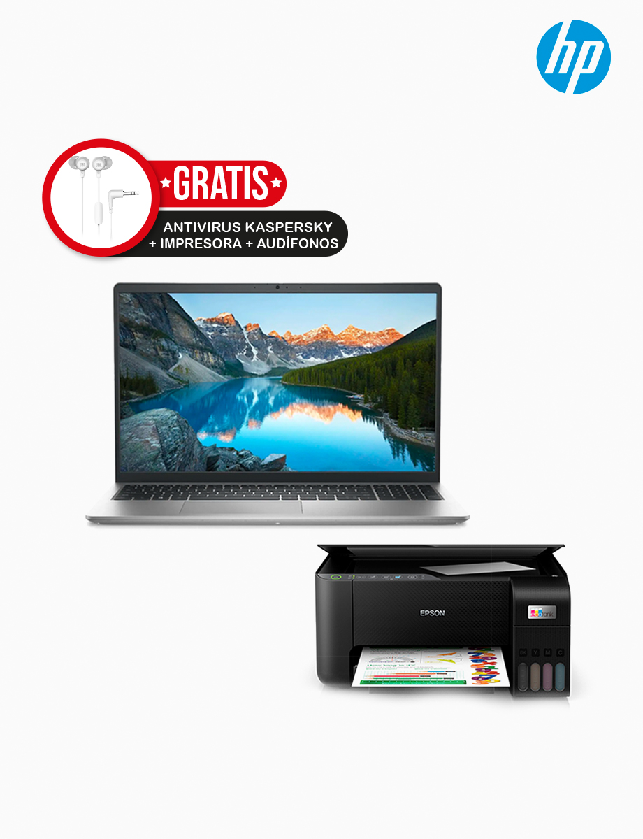 Combo Laptop Inspiron 3525 15,6" | Dell + Impresora Epson + Audífonos + Antivirus