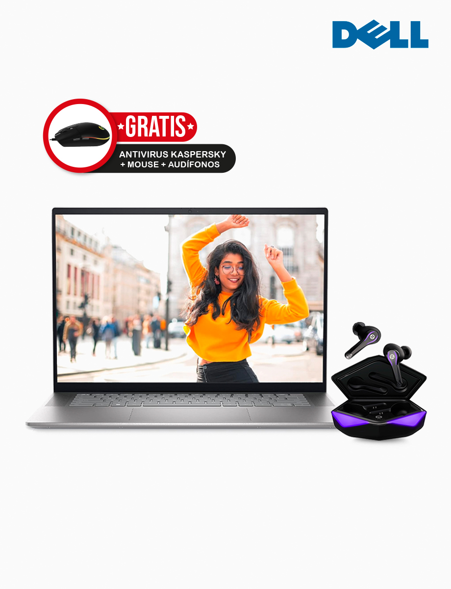 Combo Laptop Inspiron 5620 16" i7-1255U | Dell + Mouse Logitech + Audífonos + Antivirus
