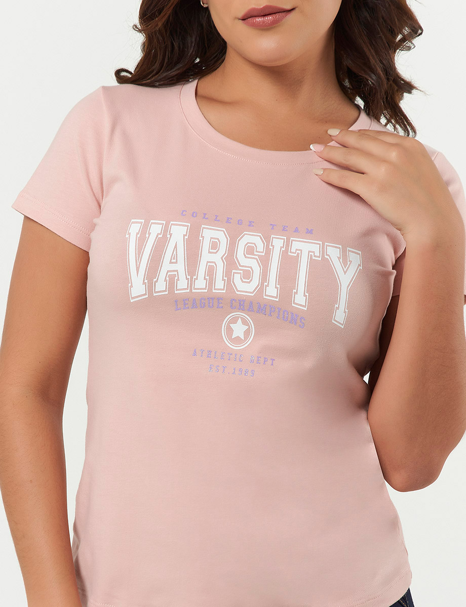 Camiseta Varsity Rosa