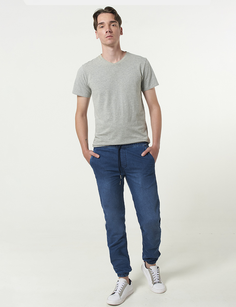 Jogger Jean Azul Medio