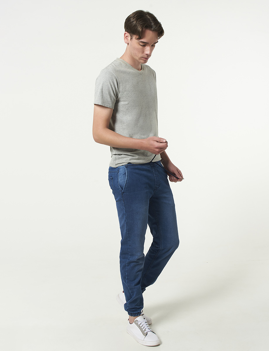 Jogger Jean Azul Medio