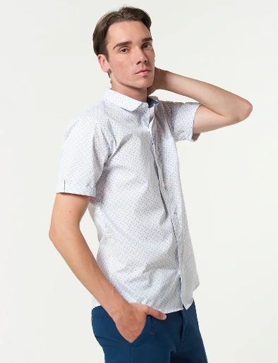 Camisa Mini Print Blanco