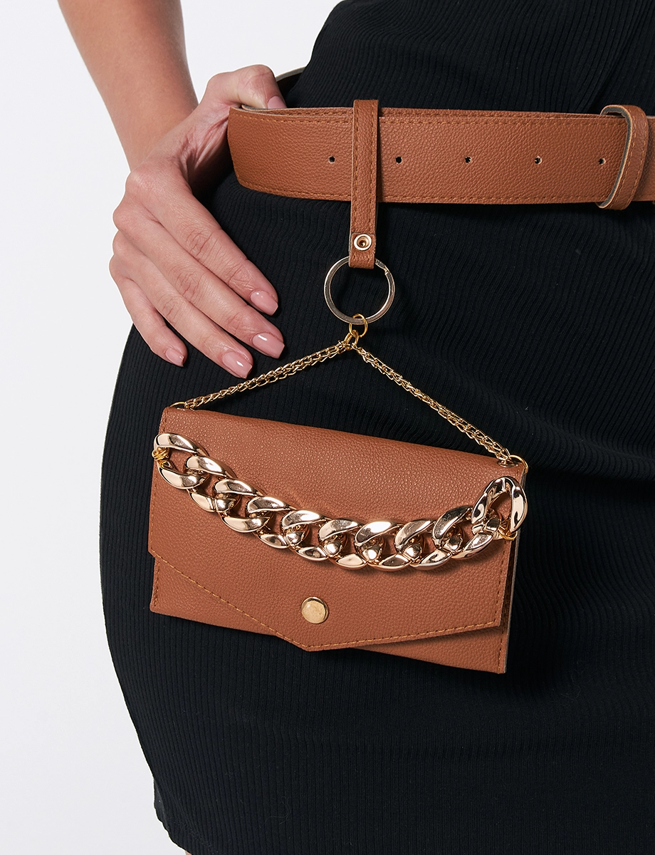 Set Cinturón + Cartera Café
