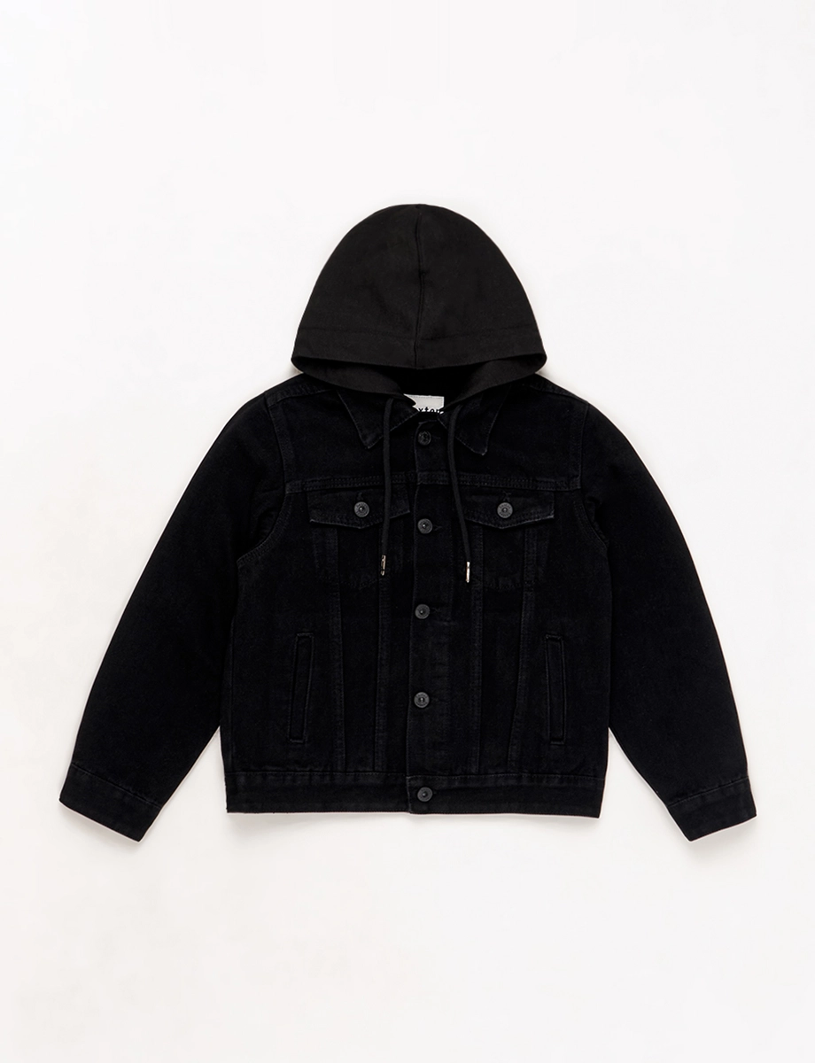 Chaqueta Capucha Negro