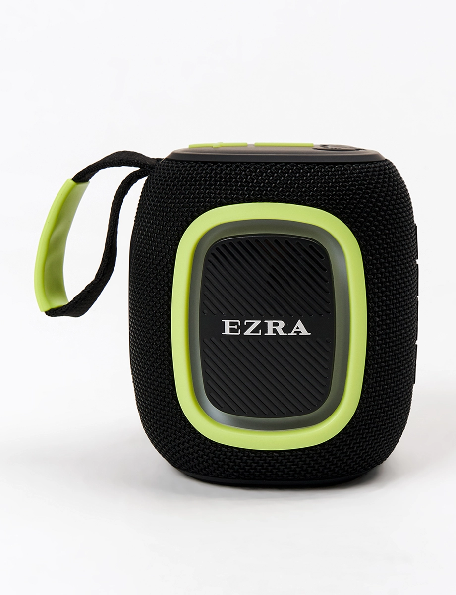 Parlante Bluetooth con Luz LED y Radio FM Negro/Verde | Ezra