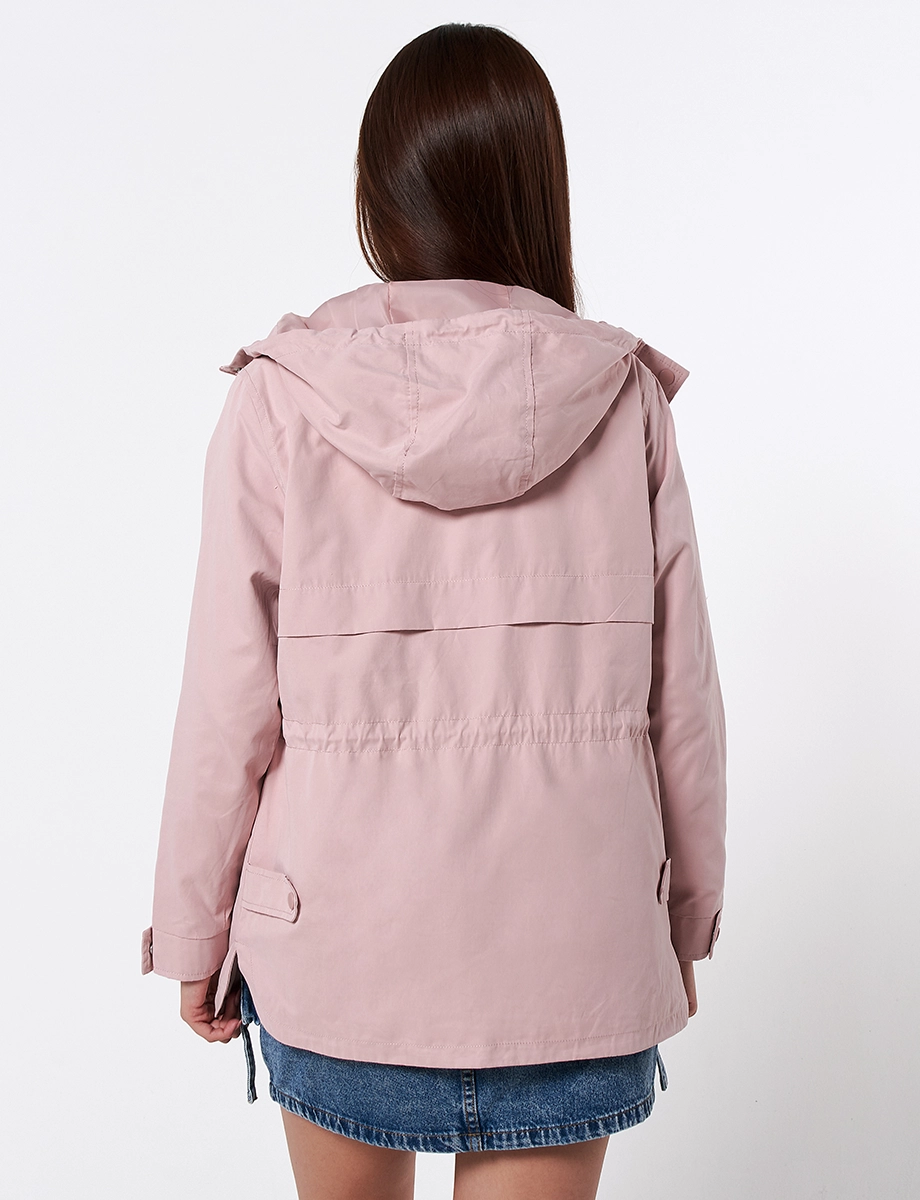 Parka con Capucha Unicolor