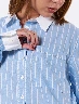 Blusa Camisera Rayas Celeste/Blanco