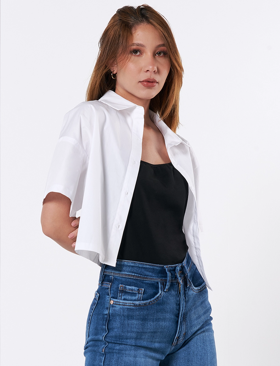 Conjunto Blusa Blanca + Top Negro Llano