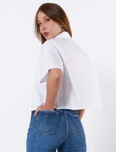 Conjunto Blusa Blanca + Top Negro Llano