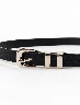 Cinturón Negro con Hebilla Plateada