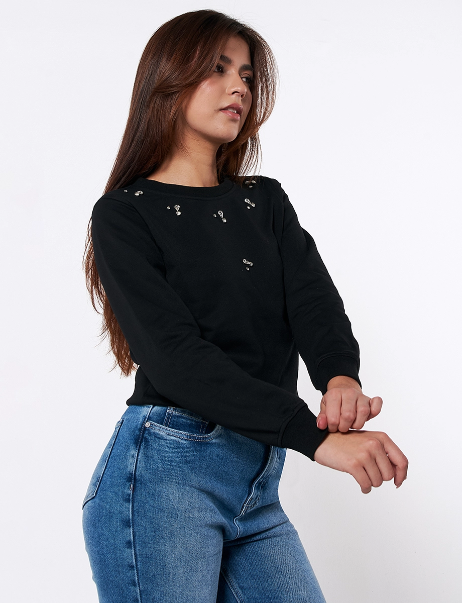 Buzo Apliques Negro