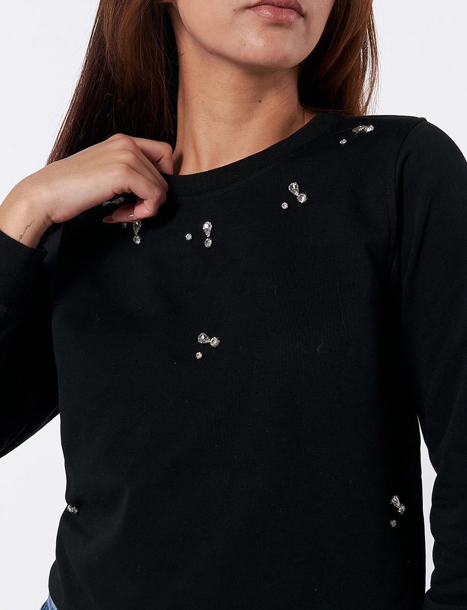 Buzo Apliques Negro