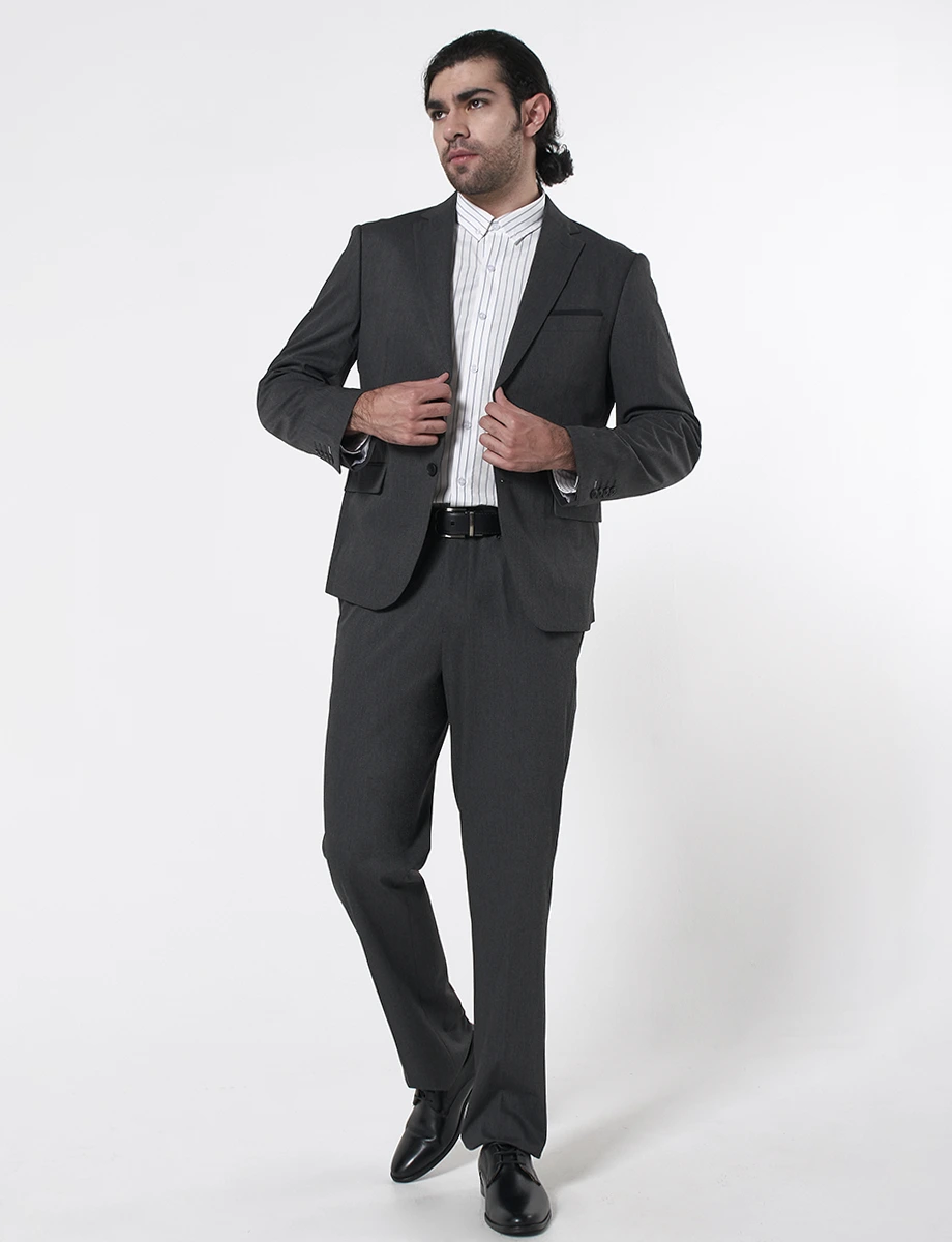 Terno Reglular Fit 2 Piezas Gris Oscuro