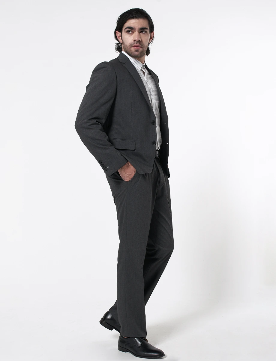 Terno Reglular Fit 2 Piezas Gris Oscuro