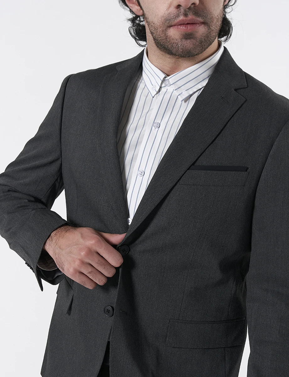 Terno Reglular Fit 2 Piezas Gris Oscuro
