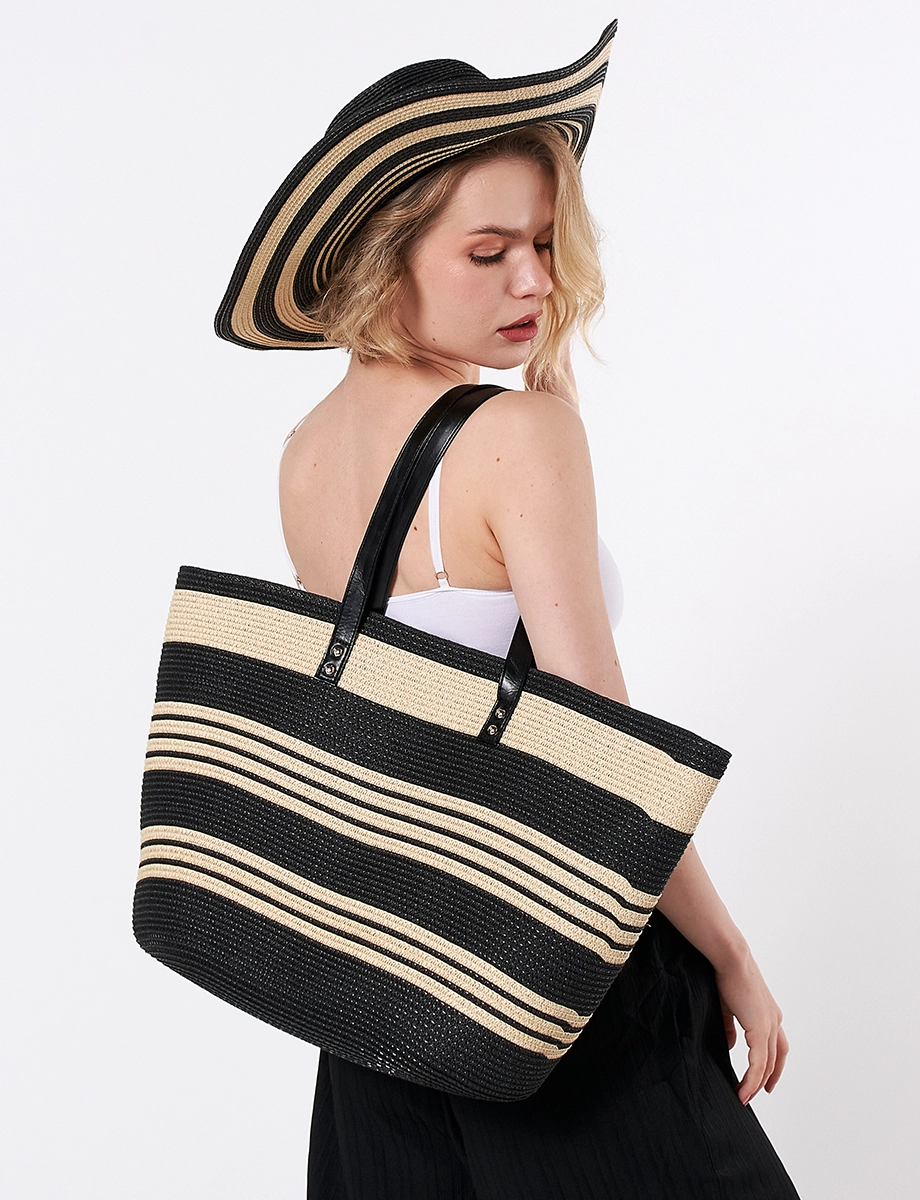 Set x2 Bolso + Sombrero Playa Azul
