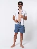 Bañador Textura Azul Medio Hombre – Ideal para playa y piscina