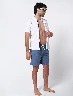 Bañador Textura Azul Medio Hombre – Ideal para playa y piscina