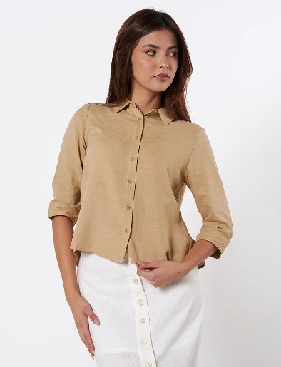 Camisera Llana Camel