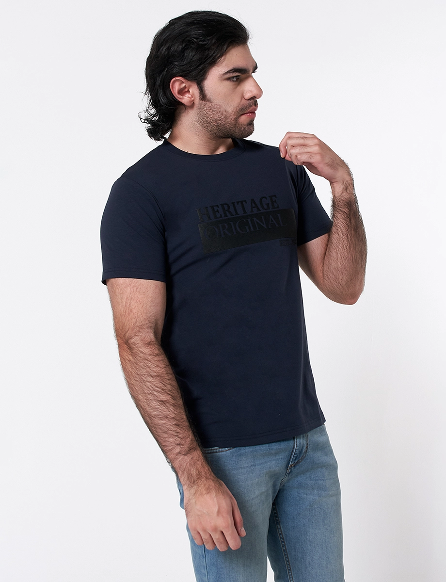 Camiseta Estampada Azul Marino