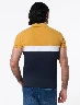 Camiseta Polo Bloque de Color Amarillo/ Azul