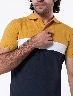 Camiseta Polo Bloque de Color Amarillo/ Azul
