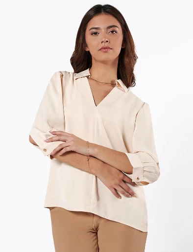 Blusa Manga 3/4 Beige