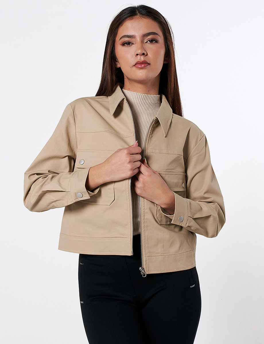 Chaqueta Cuerina Arena