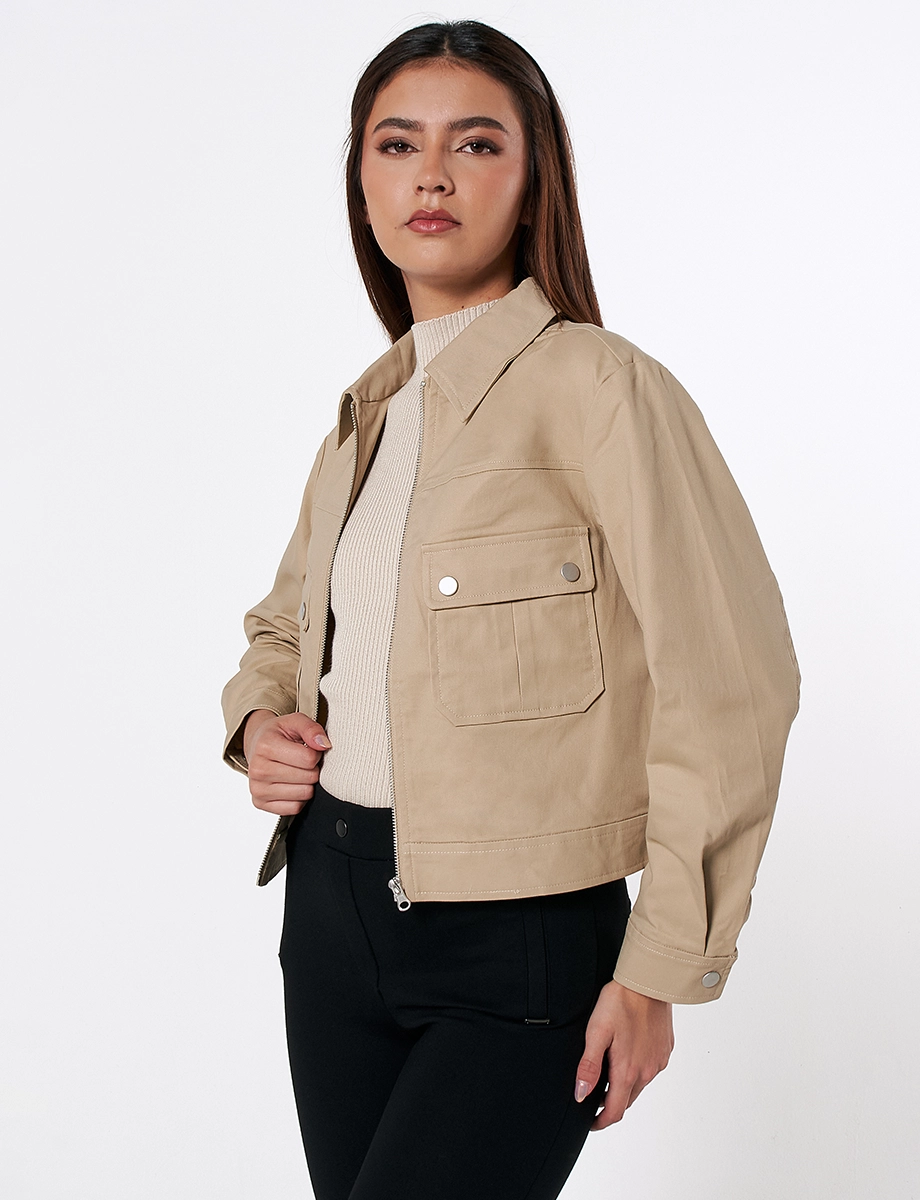 Chaqueta Cuerina Arena