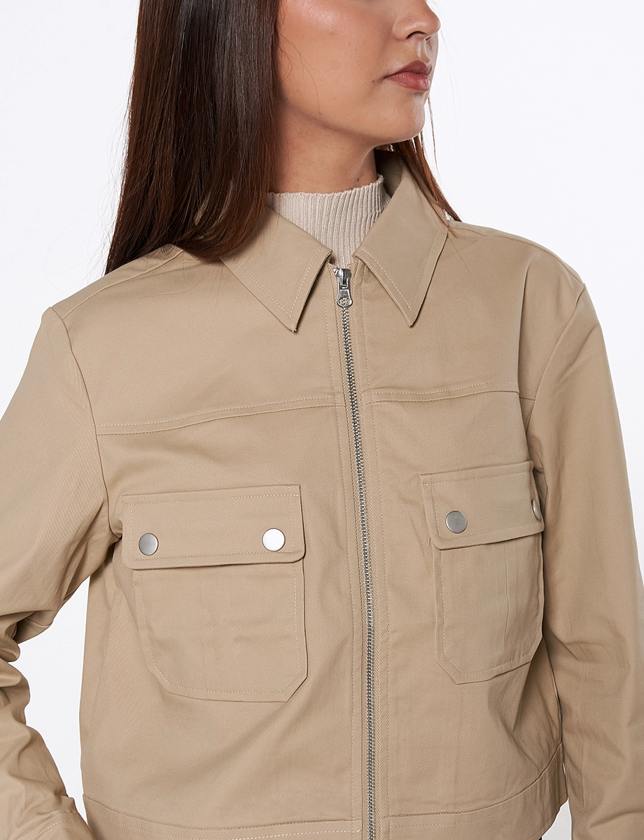 Chaqueta Cuerina Arena