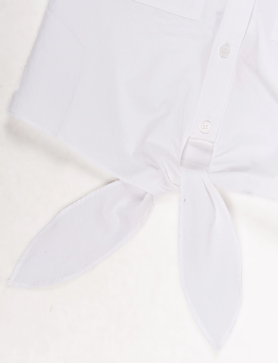 Blusa Pre Manga Corta Blanca