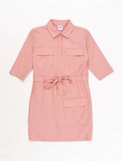 Vestido con Bolsillos Rosado