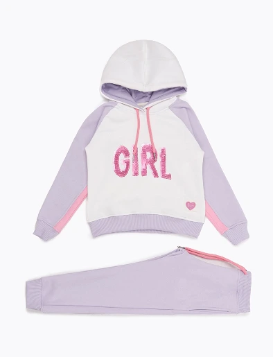 Conjunto Buzo Girl + Calentador Lila