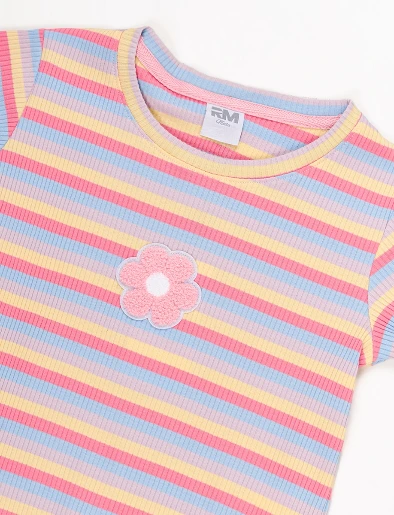 Camiseta a Rayas Lila