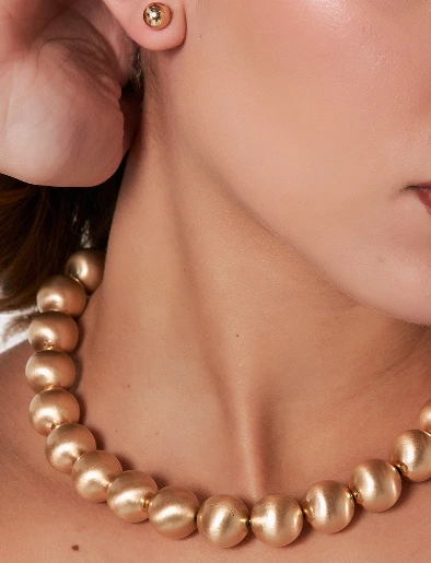 Set Aretes + Collar Dorado