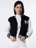 Chaqueta Combinada Blanco/Negro Mujer – Contraste elegante para outfits versátiles
