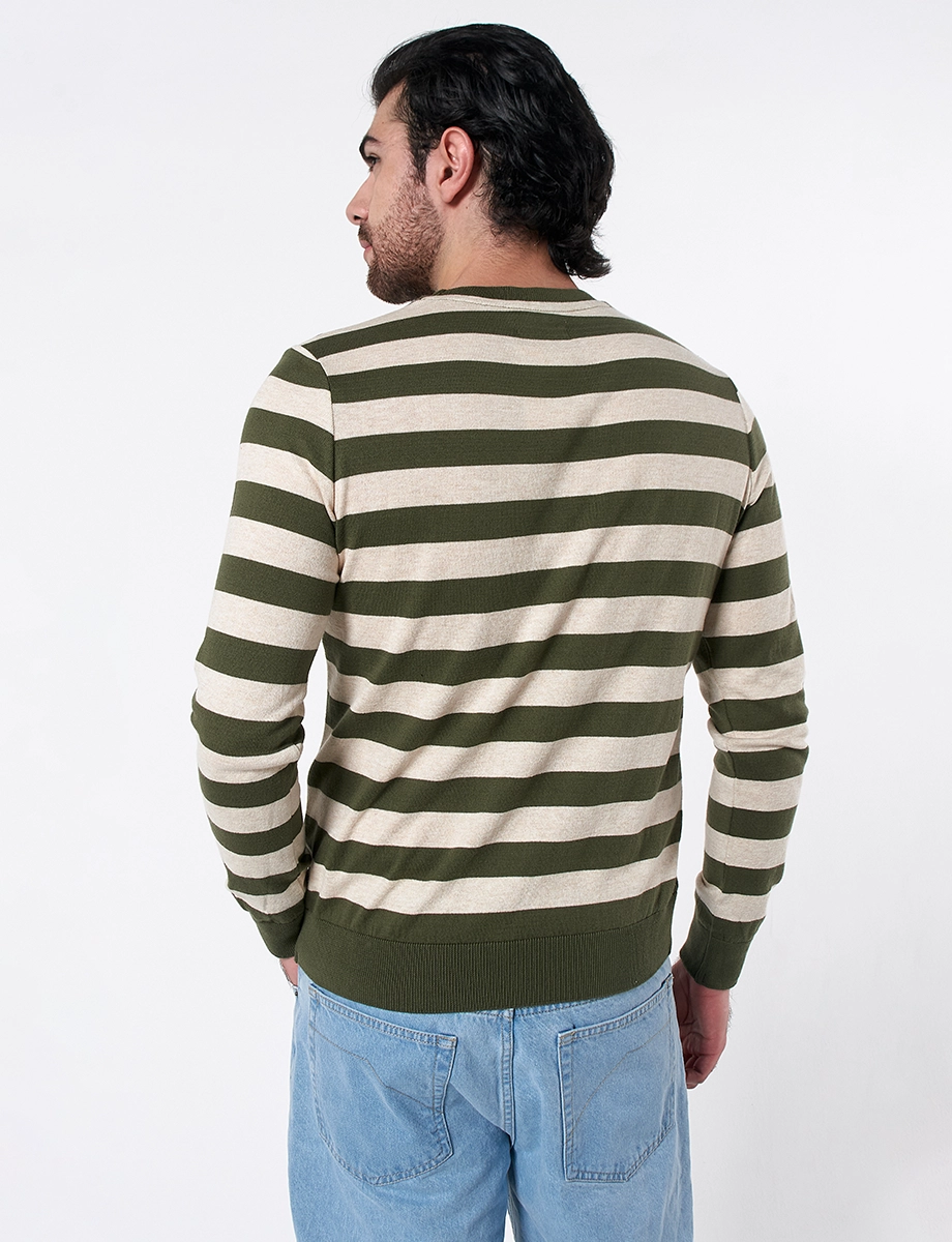 Sweater a Rayas Verde Oliva