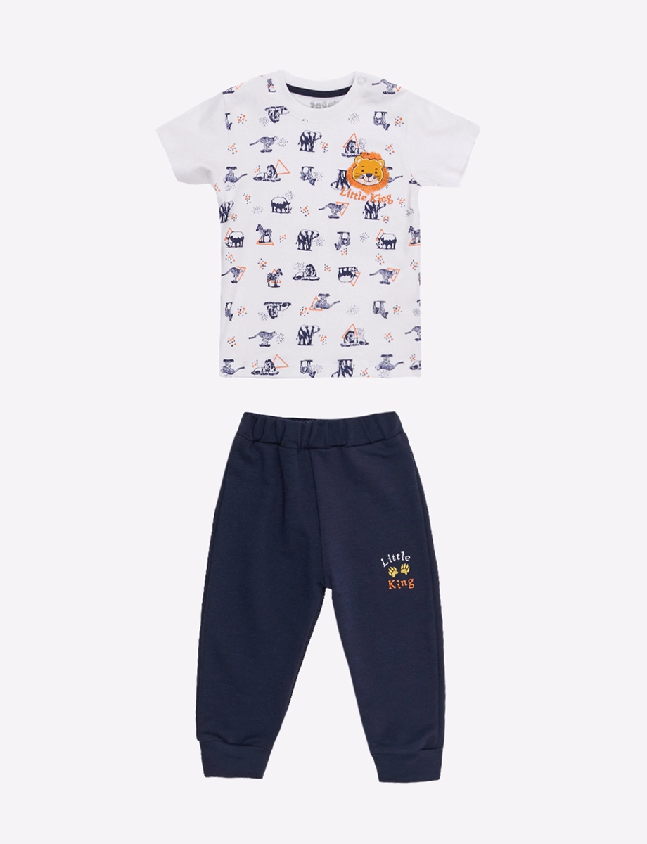 Conjunto Camiseta Safari + Calentador Azul