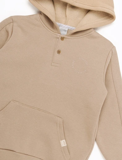 Calentador Buzo con Capucha + Jogger Beige