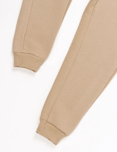 Calentador Buzo con Capucha + Jogger Beige